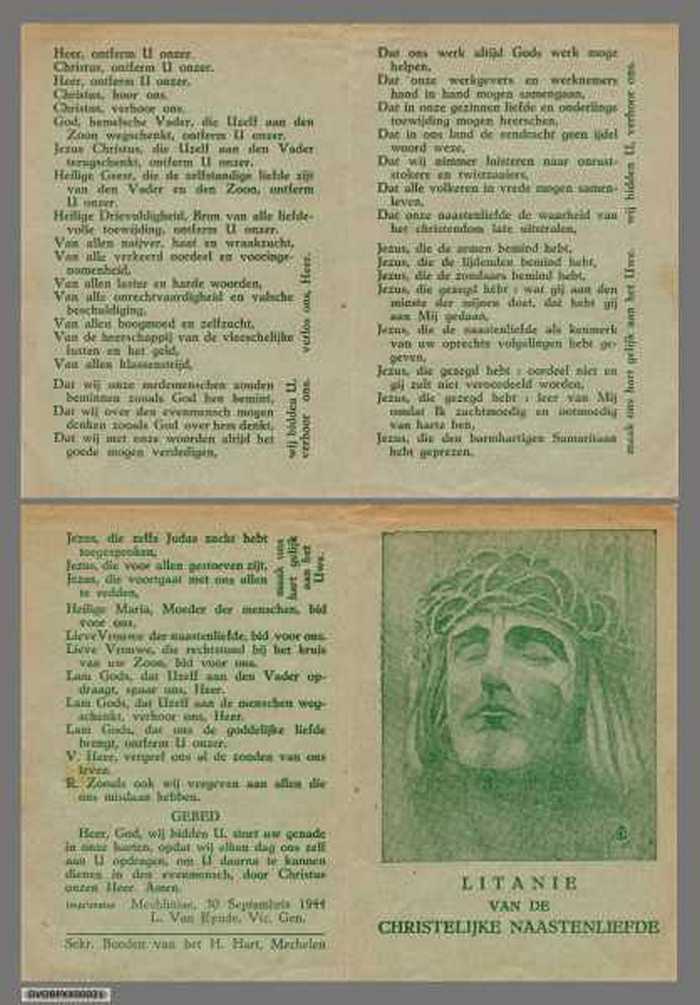 LITANIE VAN DE CHRISTELIJKE NAASTENLIEFDE