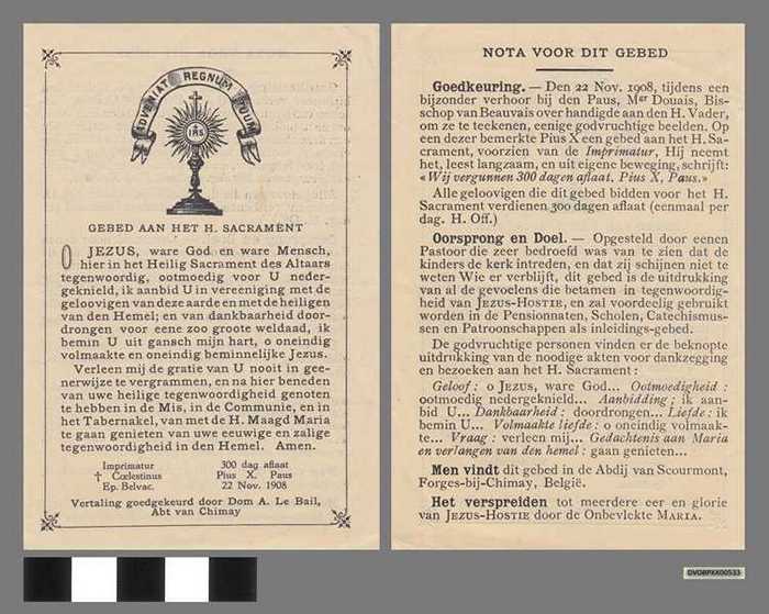 Gebed aan het Heilige Sacrament