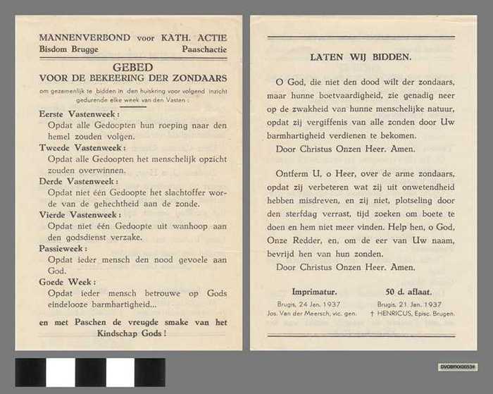 Mannenverbond voor Katholieke Actie - Gebed voor de bekeering der zondaars