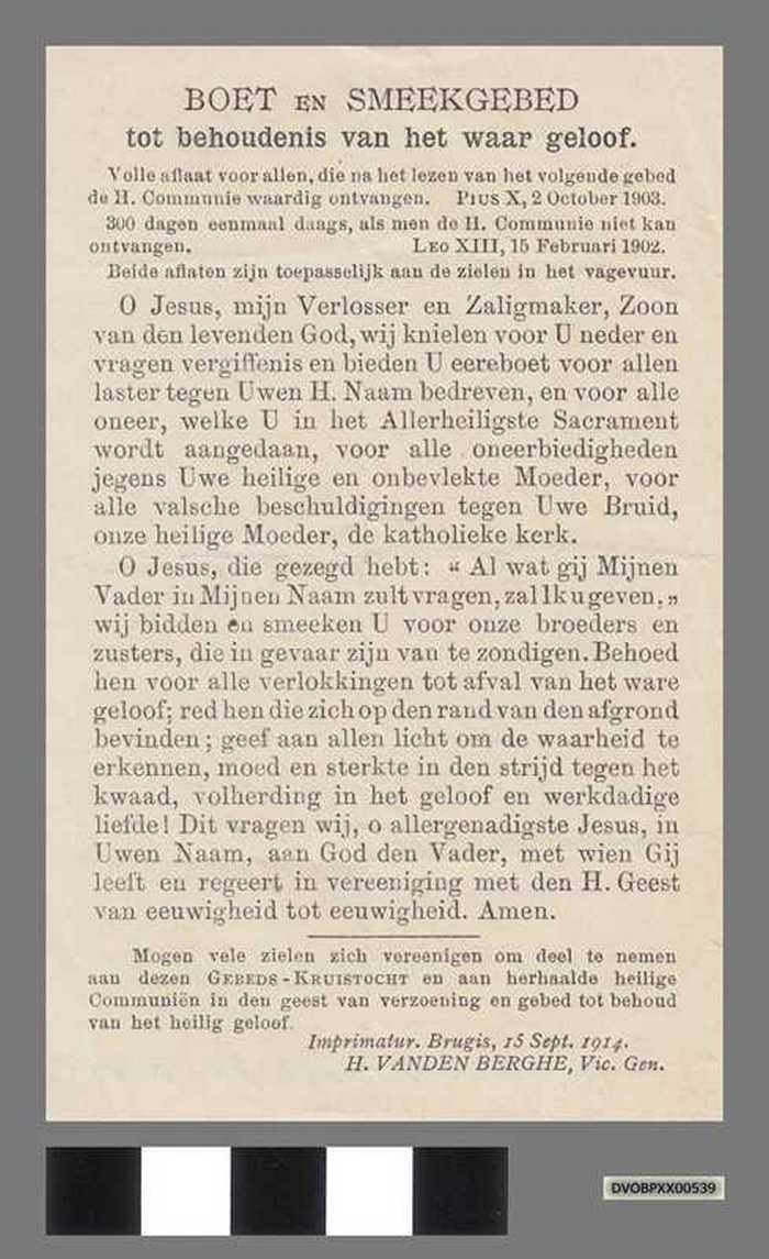 Boet en smeekgebed tot behoudenis van het waar geloof