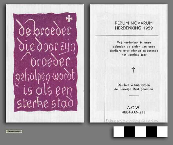 Rerum Novarum - Herdenking 1959