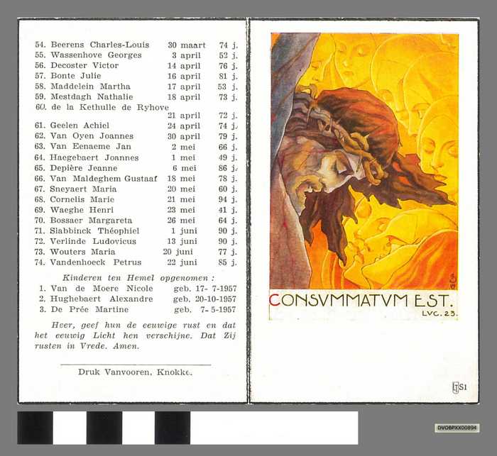 Parochianen van de H. Margareta parochie - overleden tussen Kermismaandag 1957 en Kermismaandag 1958