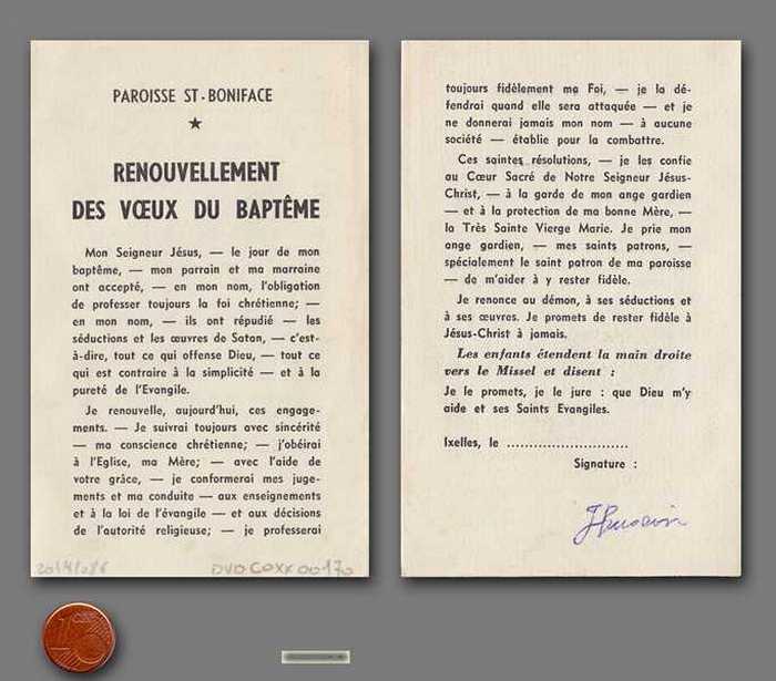 Renouvellement des voeux du baptême - J. Buxin