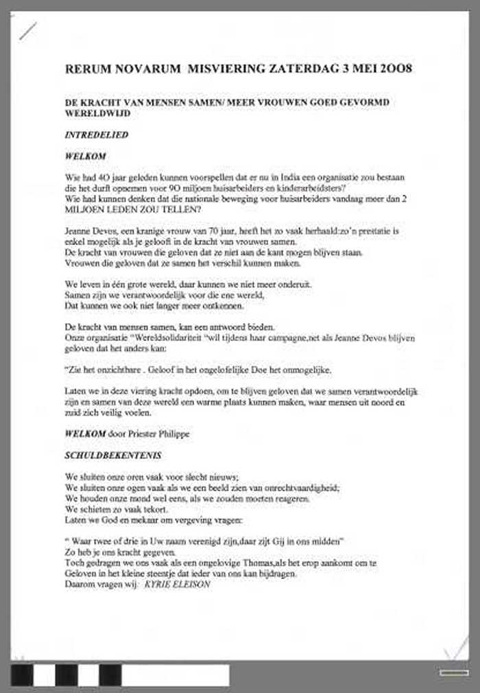Rerum Novarum Misviering - 03/05/2008