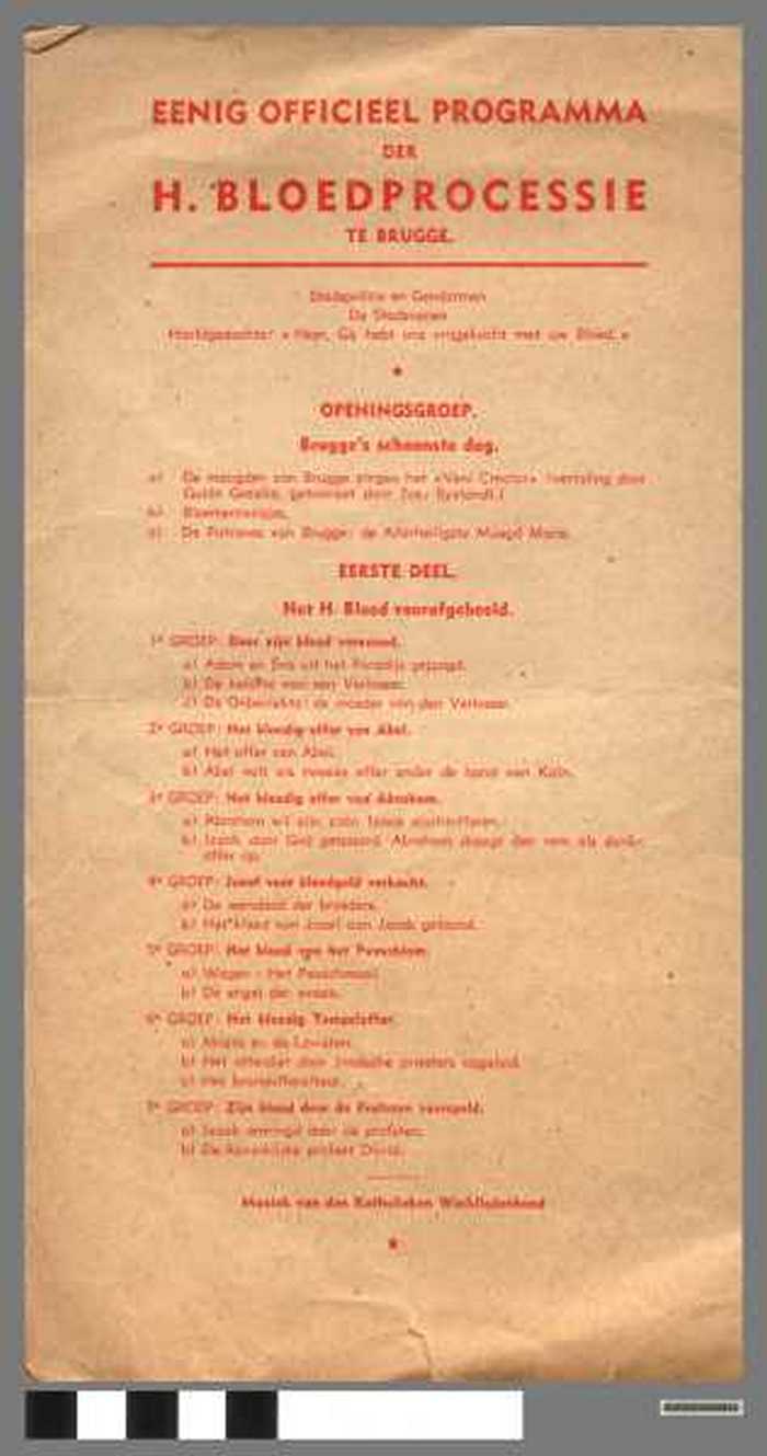 Officeel programma der H. Bloedprocessie te Brugge