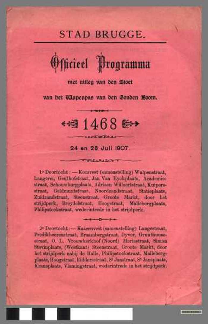 Officieel programma: Het Wapenpas van den Gouden Boom 1907