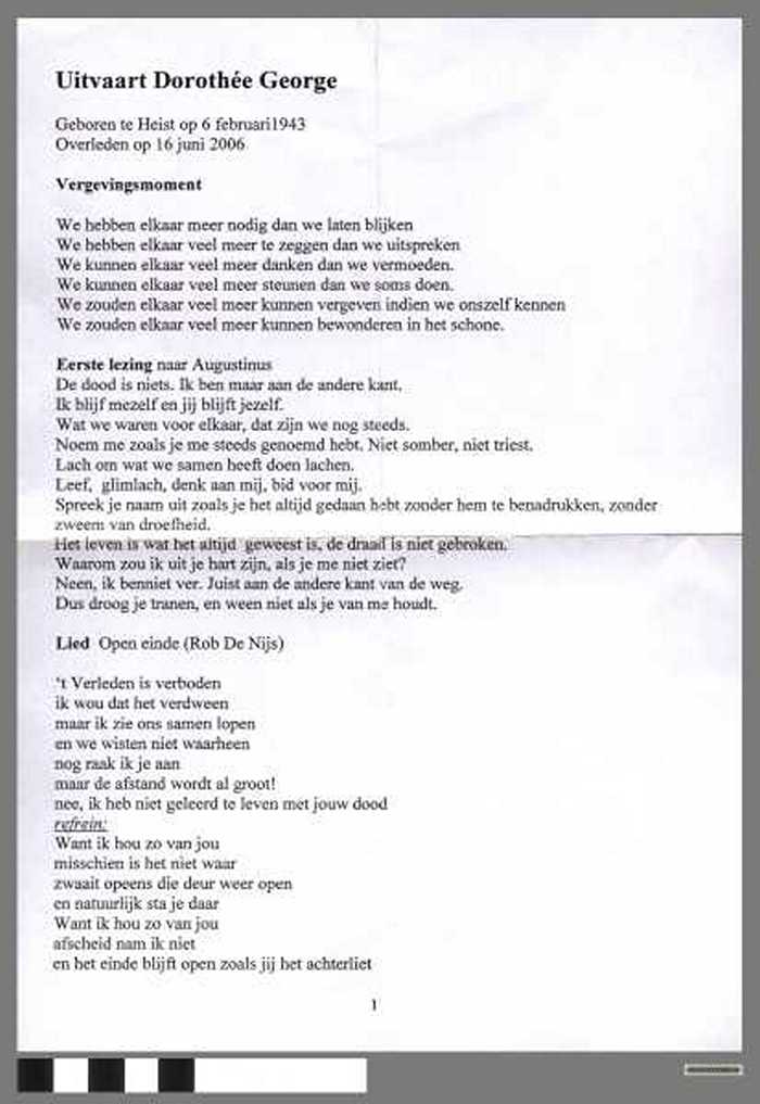 Uitvaart Dorothée George.