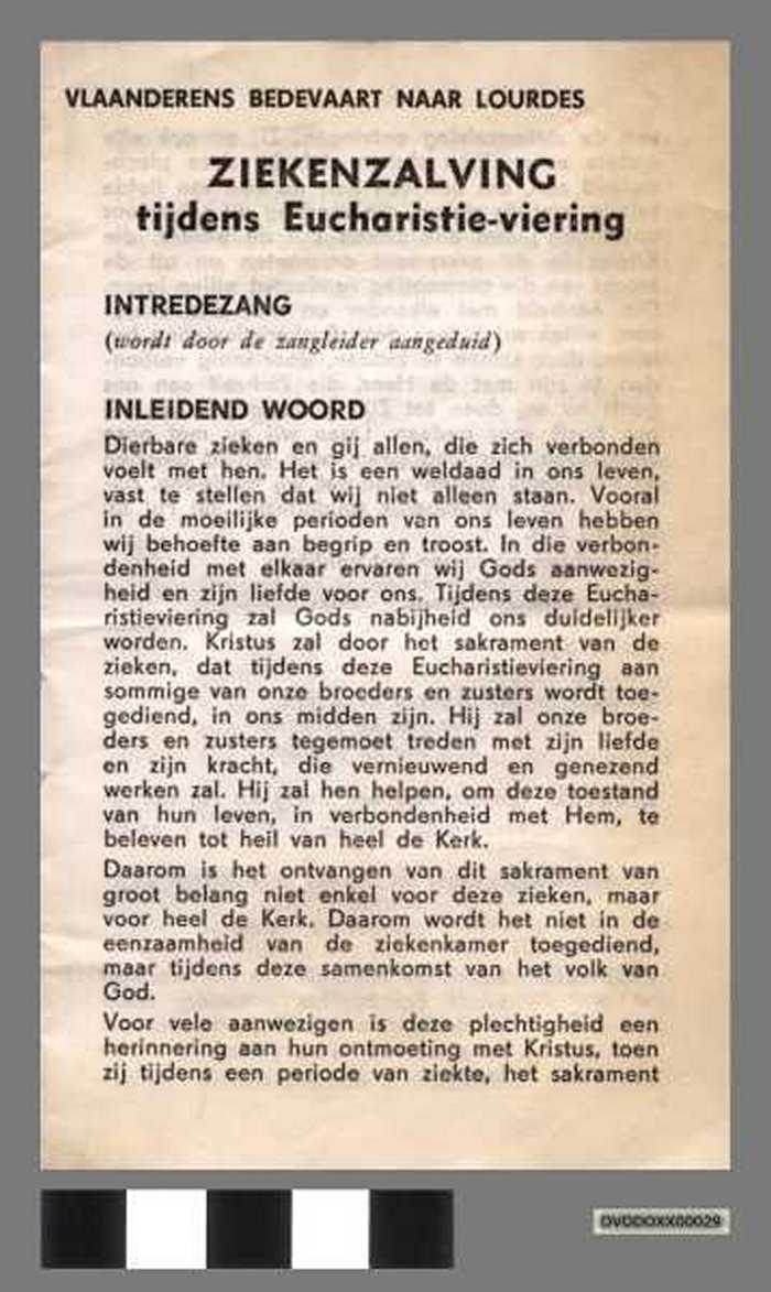 Vlaanderens Bedevaart naar Lourdes. Ziekenzalving.