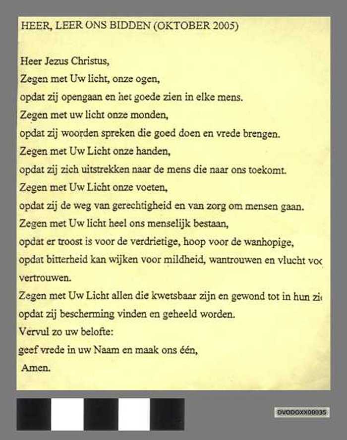 Heer, leer ons bidden - oktober 2005