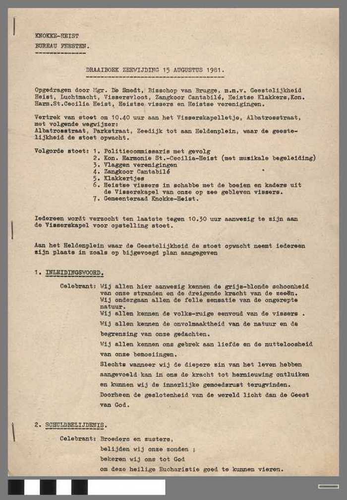 Draaiboek Zeewijding 1981