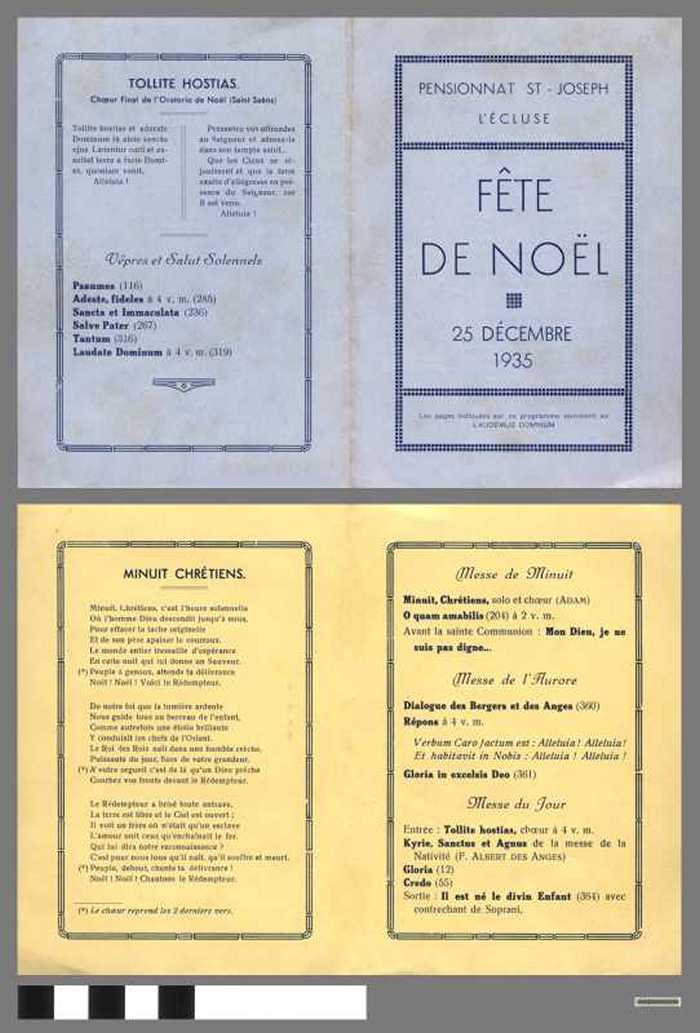 Fête de Noël 1935 -  Pensionnat St-Joseph