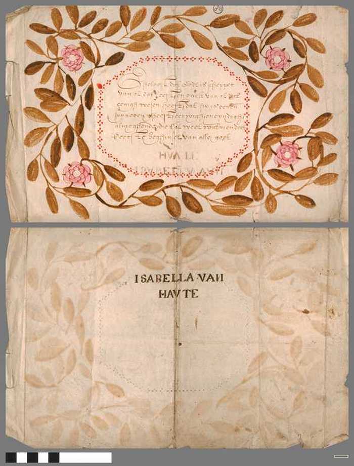 Blad met Christelijke spreuk