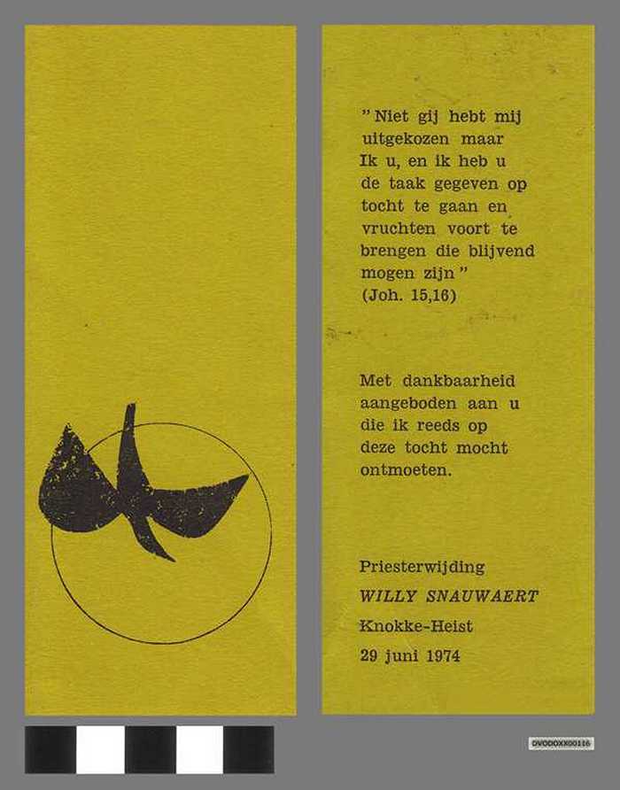 Priesterwijding Willy Snauwaert - Knokke-Heist - 29 juni 1974