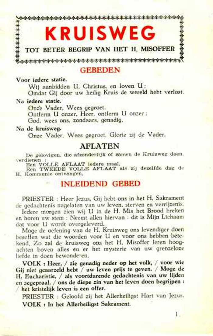 Boekje: Kruisweg tot beter begrip van het H. Misoffer