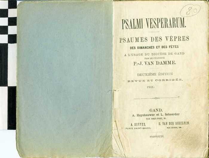 Boekje: Psalmi Vesperarum. Psaumes des vèspres des dimanches et des fètes