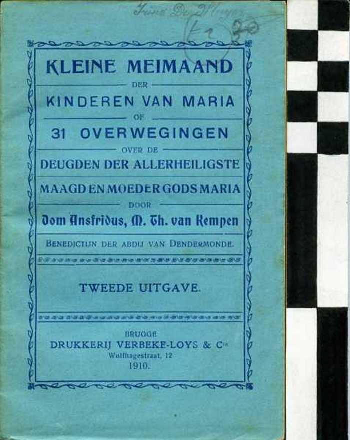 Boekje: Kleine meimaand der kinderen van Maria of 31 overwegingen over de deugden der Allerheiligste maagd en moeder Gods Maria