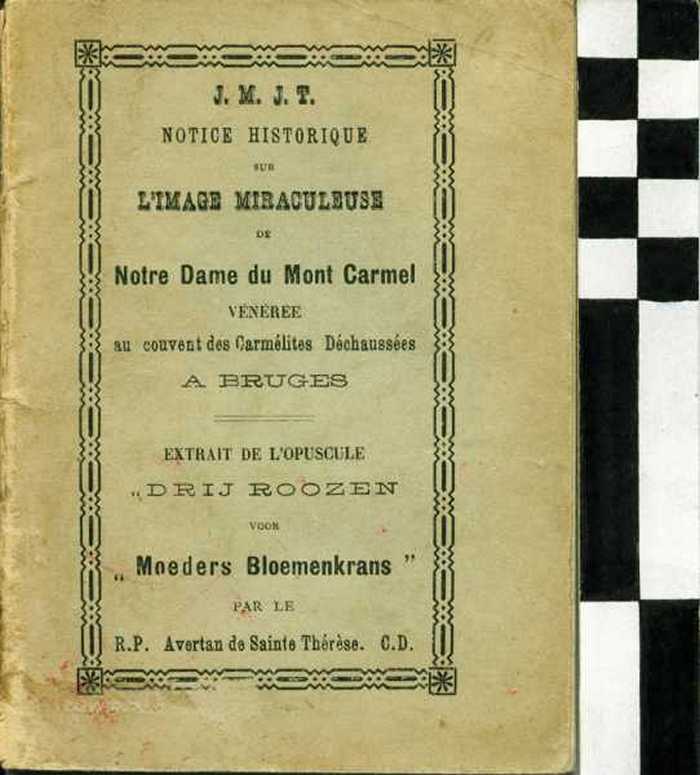 Boekje: Notice historique sur limage miraculeuse de Notre Dame du Mont Carmel