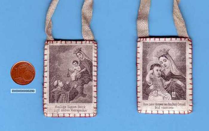 Scapulier (O.L. Vrouwe van den berg Carmel, bid voor ons)