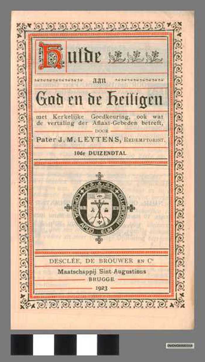 Boekje: Hulde aan God en de heiligen