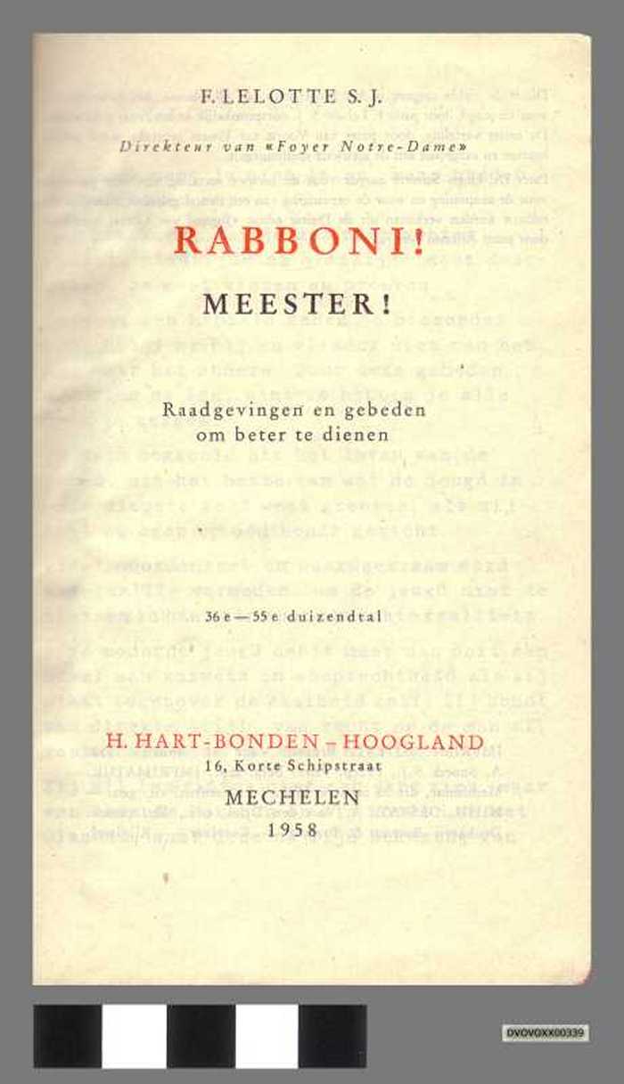 Boekje: Rabboni! Meester!