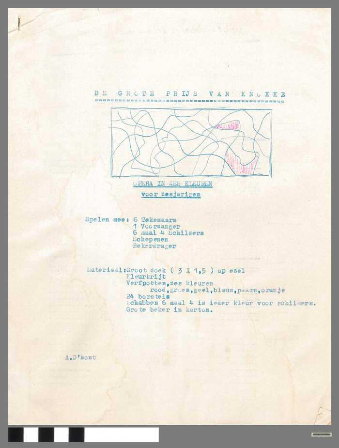Script: De Grote Prijs van Knokke - Opera in zes kleuren voor zesjarigen