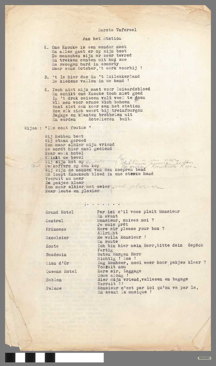 Script Toneelstuk - Eerste Tafereel: Aan het station