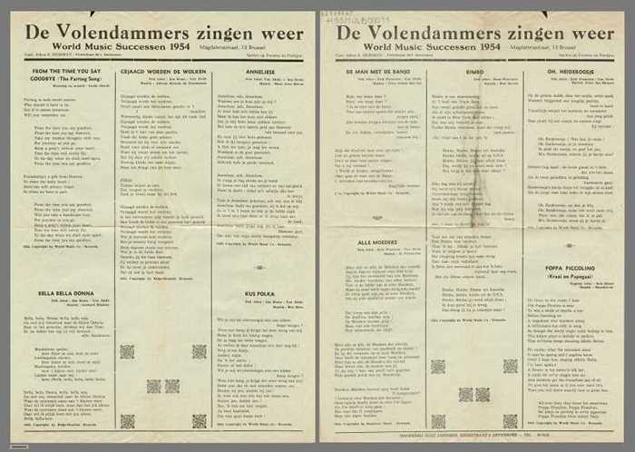 From the time you say goodbye/Bella bella Donna/Gejaagd worden de wolken/Anneliese/Kus polka/De man met de banjo/Alle moeders/Bimbo/Oh, Heideroosje/Po