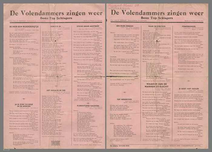 Ik heb een boerderijtje/Ja ik zing n liedje in de morgen/Kom dr in/Het hutje bij de zee/Spring maar achterop/Florentijnse nachten/Een oude zeeman/To