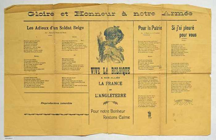 Les adieux dun soldat Belge/Pour la Patrie/Si jai pleuré pour vous