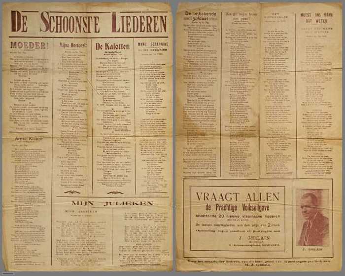 Moeder!/Arme Kleine/Mijne Hortensia/De Kalotten/Myne Séraphine/Mijn Julieken/De Onbekende Soldaat/Als gij mijn broer ziet gaan!/Het visscherken/Moest