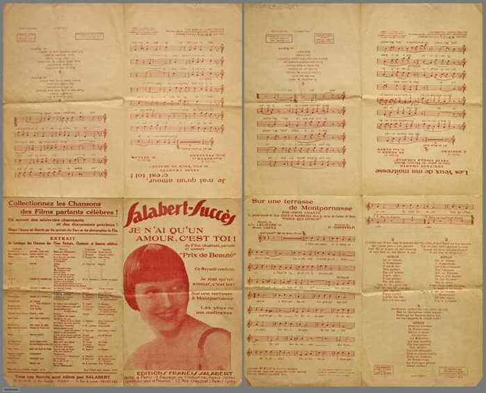 Je nai quun amour, cest toi!/Sur une terrasse de Montparnasse/Les Yeux de ma maîtresse