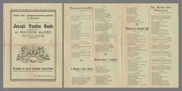 Verlaten Liefde/t Rijden per auto/Bedrogen Liefde/Zij mag uw meester zijn/De Mode der Vrouwen