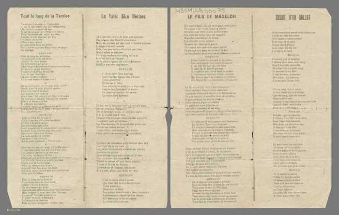 Tout le long de la Tamise/La Valse Bleu Horizon/Le fils de Madelon/Chant dun soldat