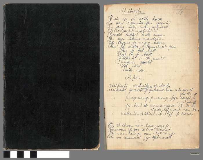 Schriftje met teksten van liedjes