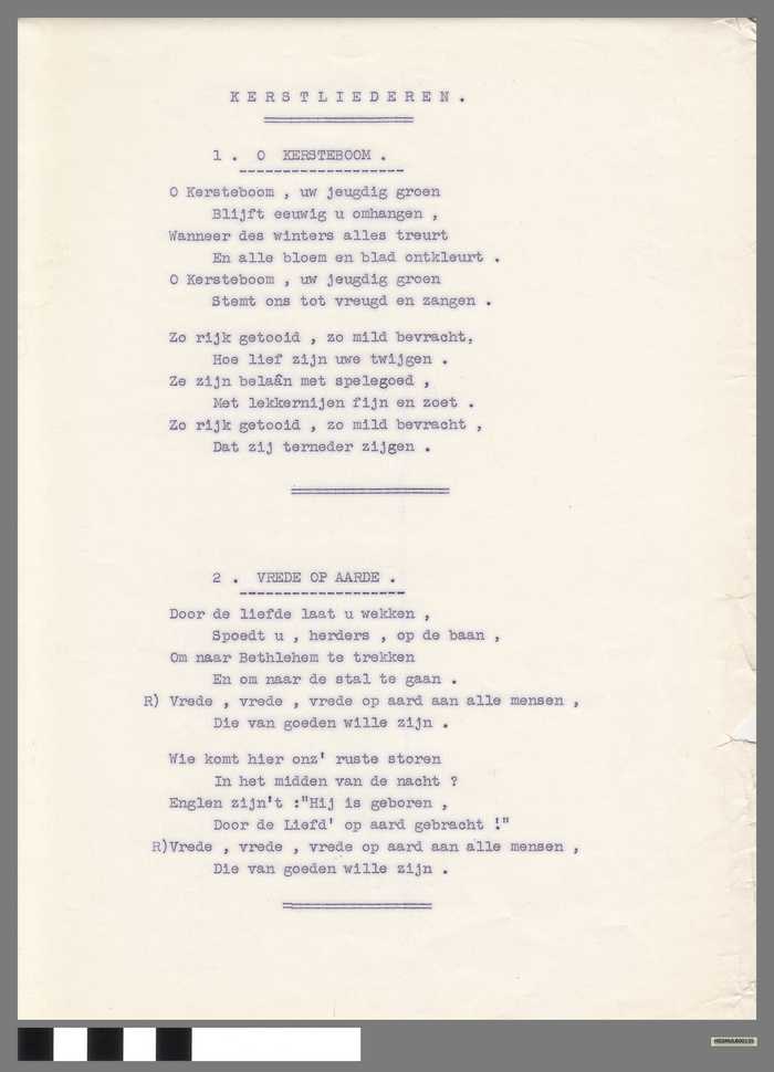 Kerstliederen / Vrede op aarde