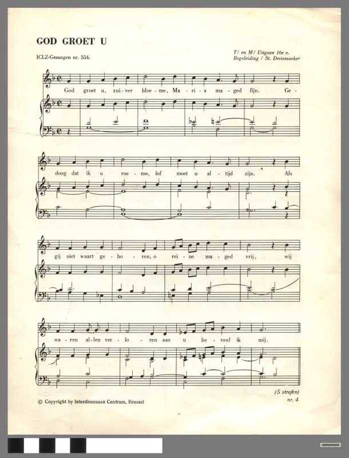 (1) God groet U. (2) Hoe liefelijk. (3) Zolang er mensen zijn. (4) Kom Geest.