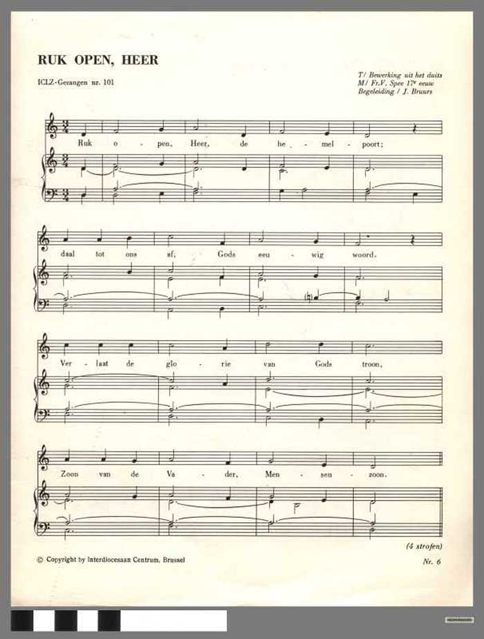 (1) Ruk open, Heer. (2) Heer, wij roepen om erbarmen. (3) Omdat hij niet ver wou zijn. (4) Magnificat (`Iedere tijd opnieuw).