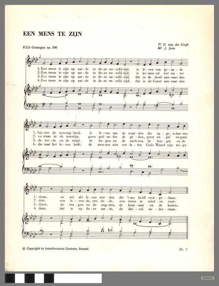 (1) Een mens te zijn. (2) Jesus mijn verblijden. (3) Het lied van de stad. (4) Uit angst en nood.