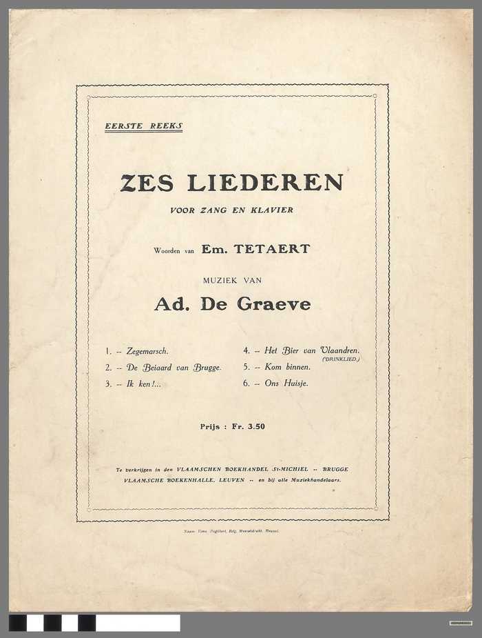 Zes Liederen voor Zang en Klavier - Eerste reeks