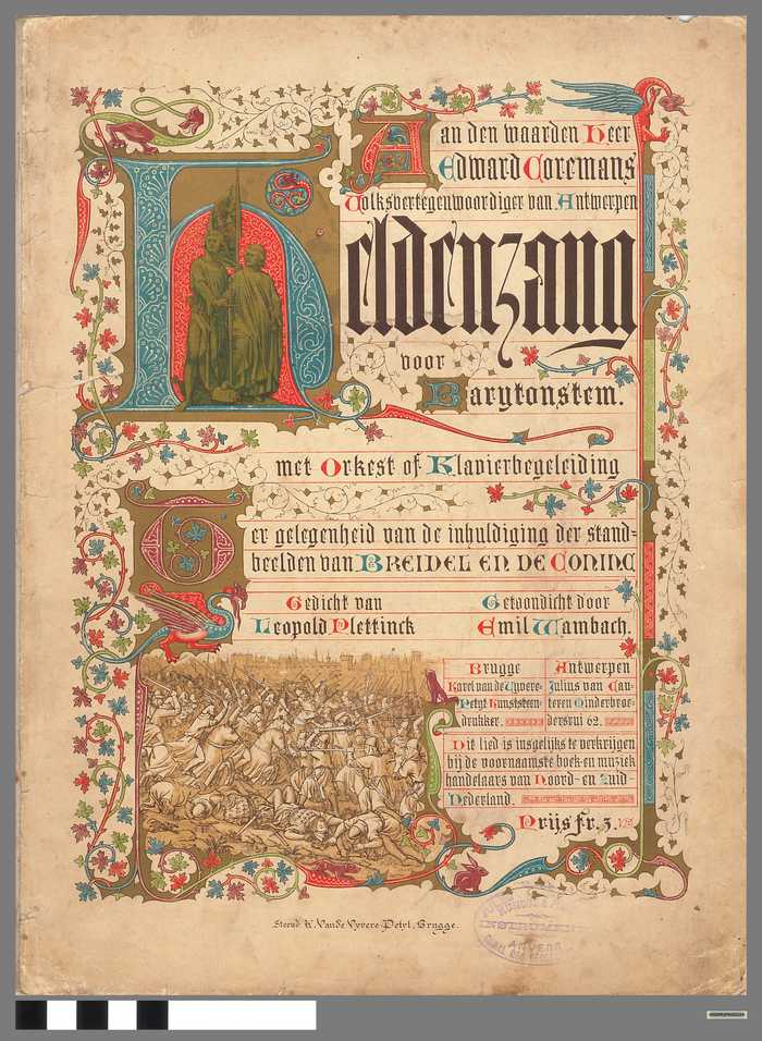 Heldenzang voor barytonstem - ter gelegenheid van de inhuldiging der standbeelden van Breidel en De Coninc