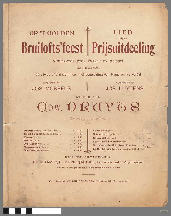 Op 't Gouden Bruilofts'feest - Lied bij de Prijsuitdeeling