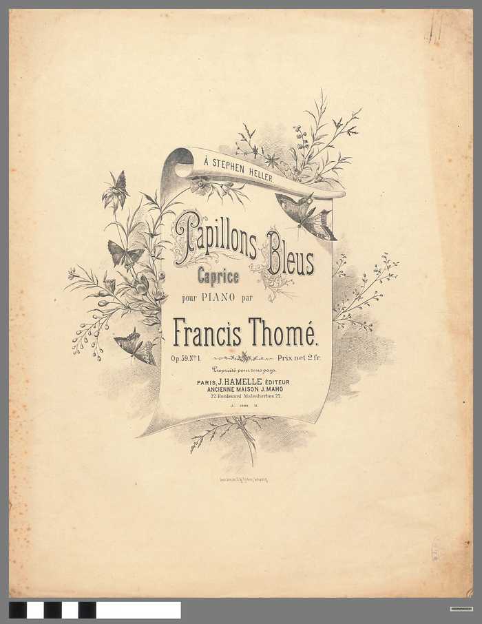 Papillons Bleus - Caprice pour piano par Francis Thomé