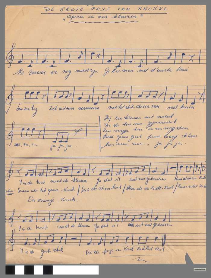Partituur - De Grote Prijs van Knokke - Opera in zes kleuren