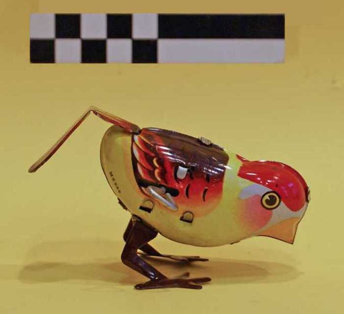 Metalen vogeltje met opwindmechanisme