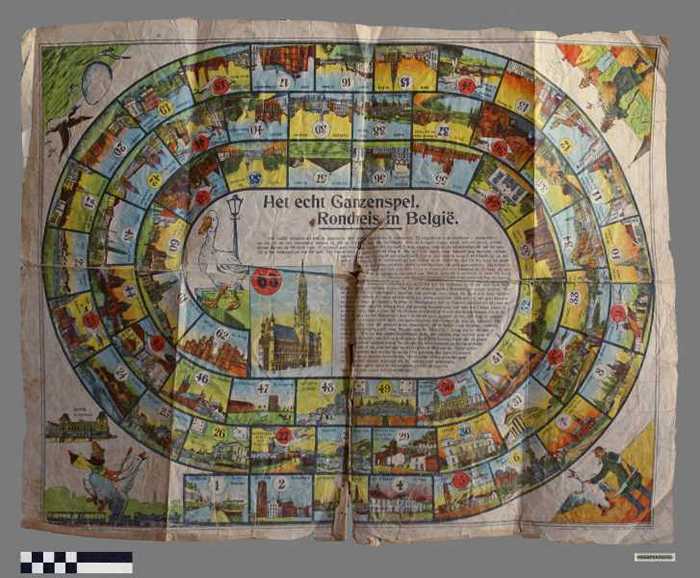 Ganzenspel `Rondreis in België.