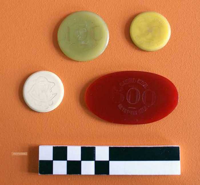 Casino jetons, (verschillende formaten).