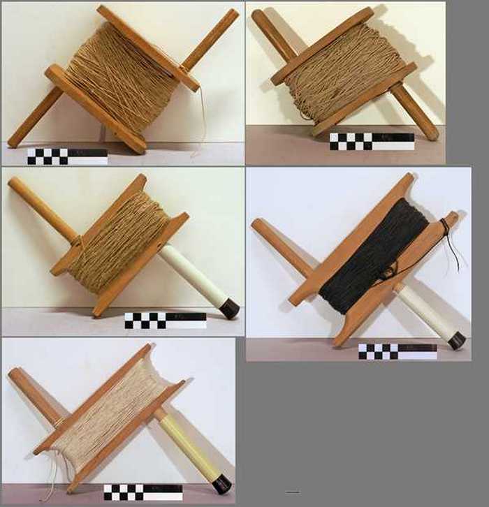 Houten bobijnen met koord - 5 stuks