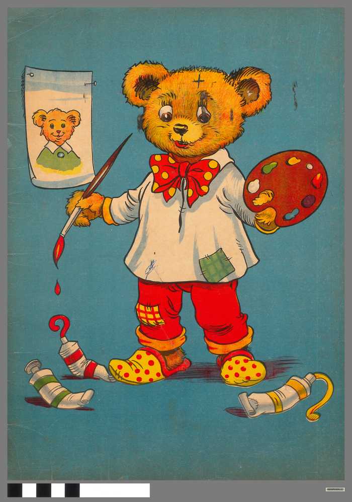 Kleurboek: Beer met schilderspalet en penseel