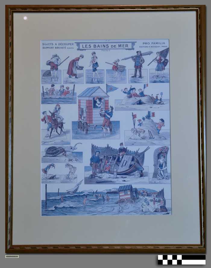 Knipkarton in kader 'Les bains de mer - Planche 2' - Editions H. Bouquet