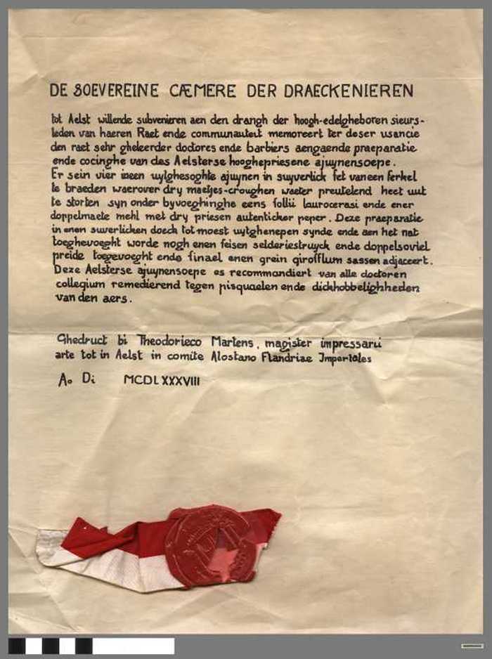 Oorkonde van De Soevereine Caemere der Draeckenieren